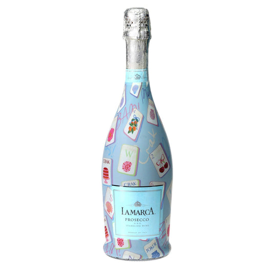 Pastel Blue Mahjong Prosecco Bottle Wrap