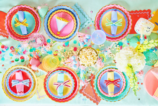 Rainbow Ric Rac Assorted Dessert Plates (10 ct)