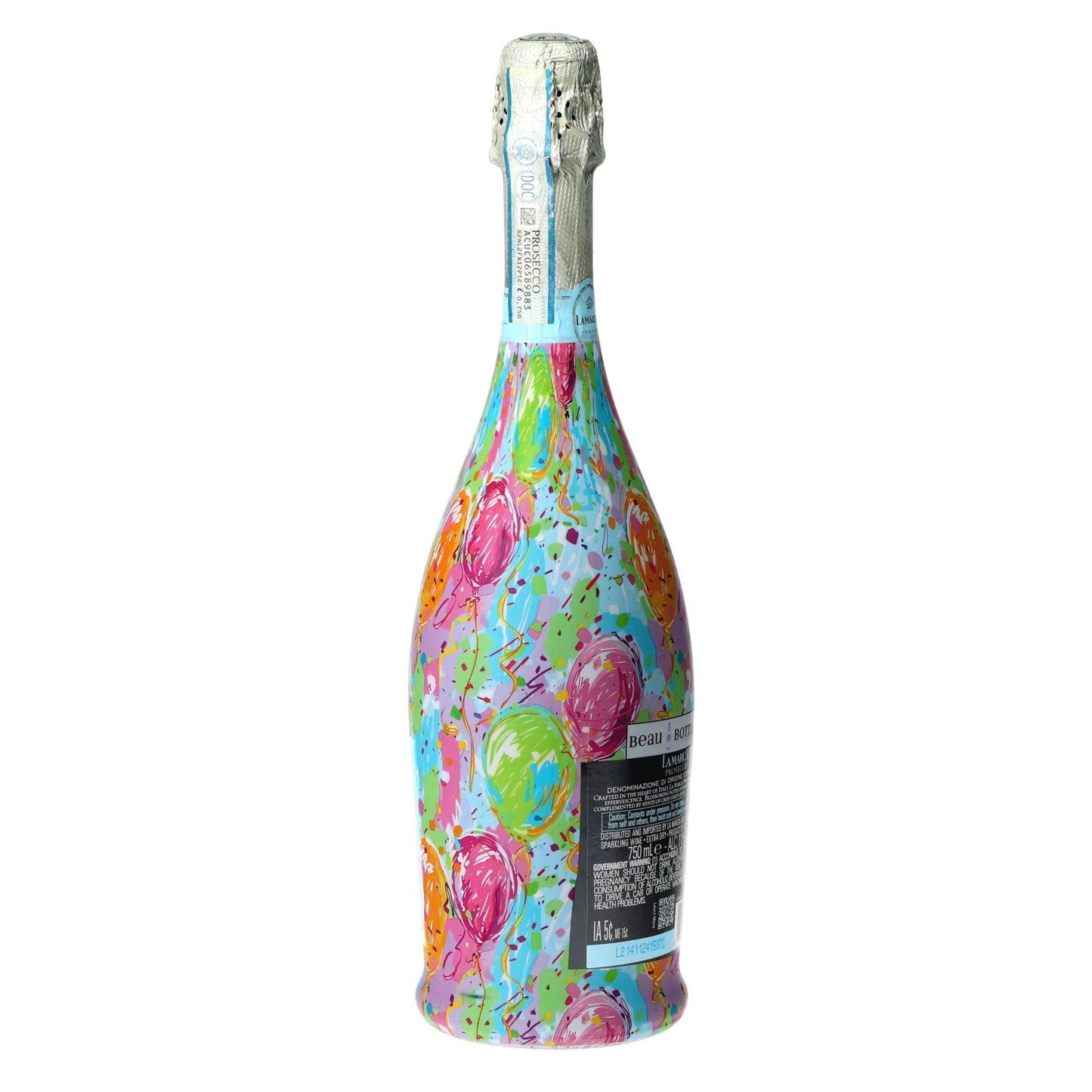 Happy Birthday Balloons Prosecco Bottle Wrap