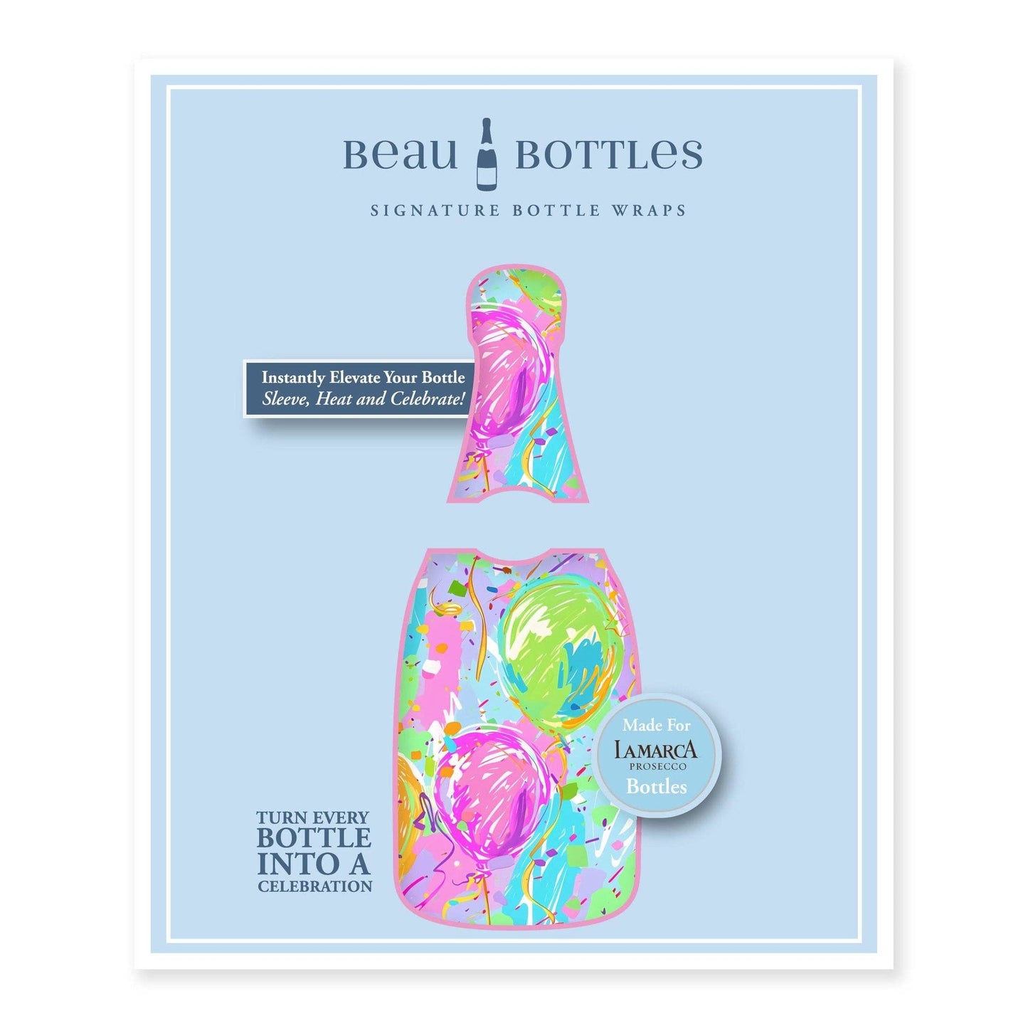 Happy Birthday Balloons Prosecco Bottle Wrap