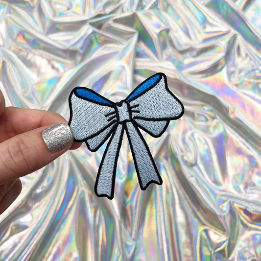 Blue Coquette Bow Iron On Patch