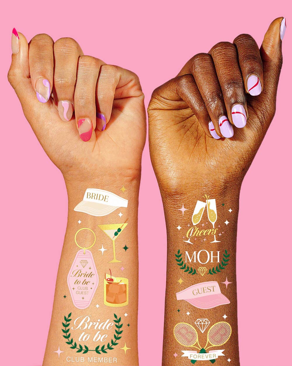 Bach Country Club Party Temporary Tattoos, Bridal Shower