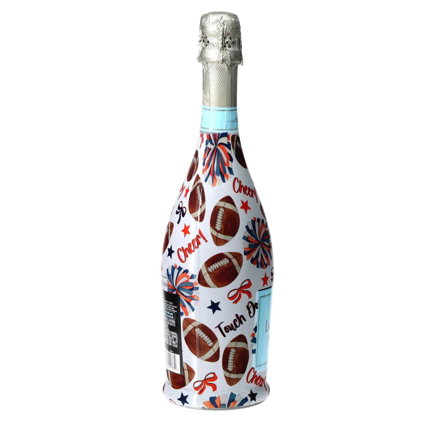 Navy & Orange Game Day Prosecco Bottle Wrap