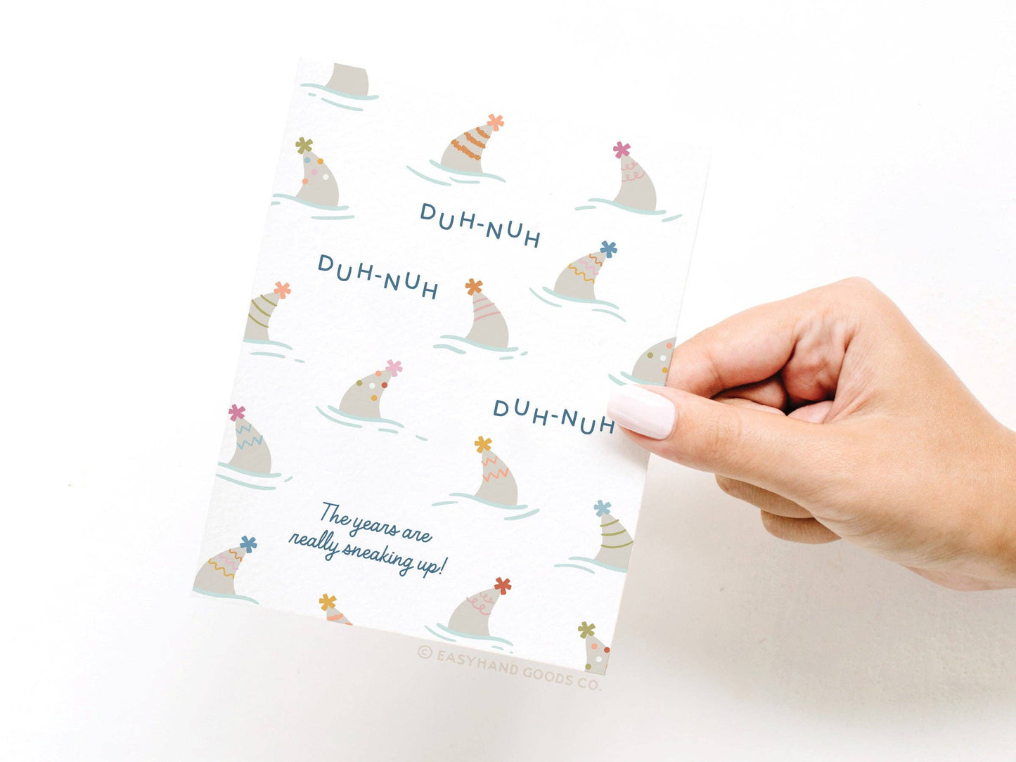 Shark Fin Party Hats Birthday Greeting Card