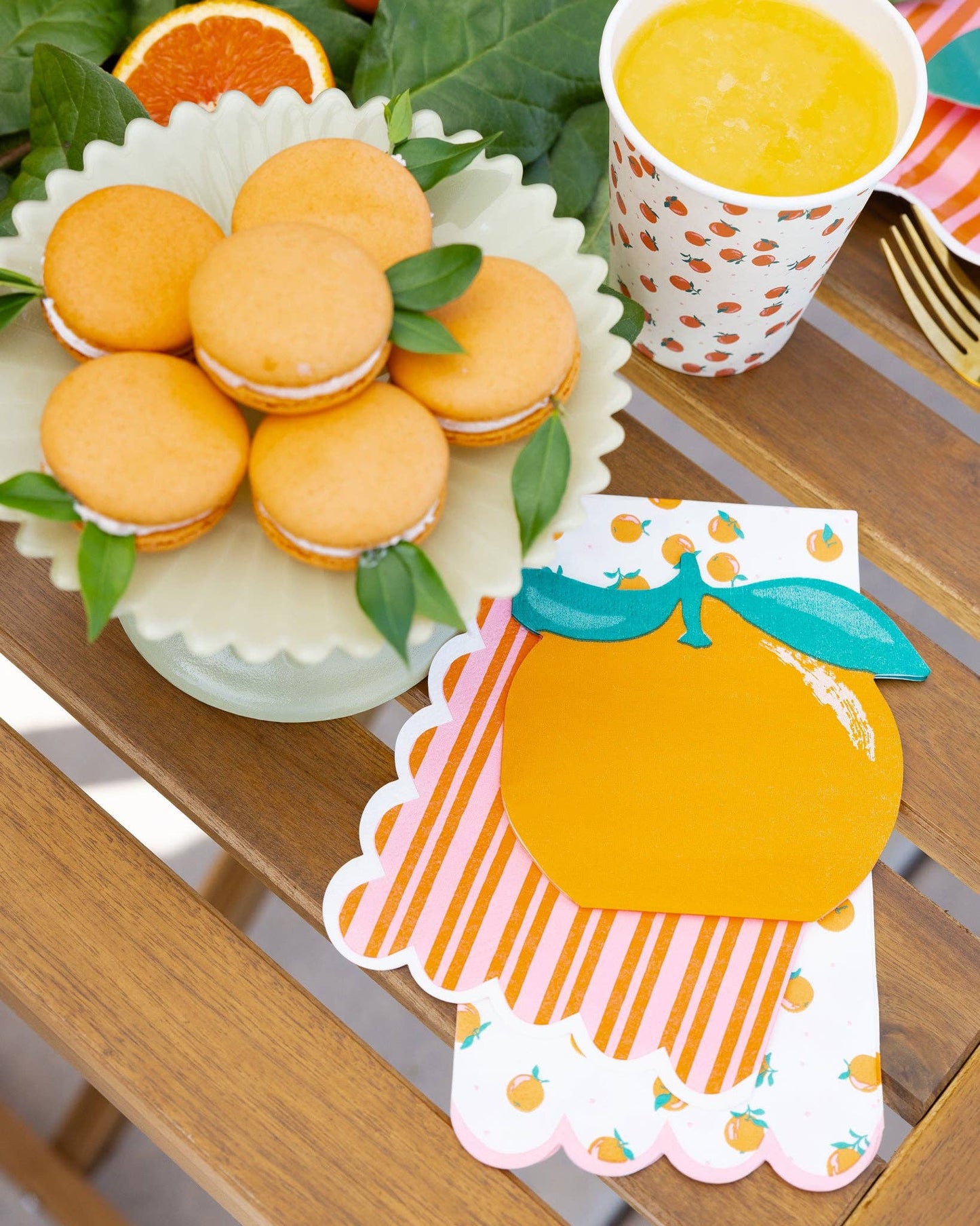 ORA1139 - Orange Shaped Cocktail Napkin