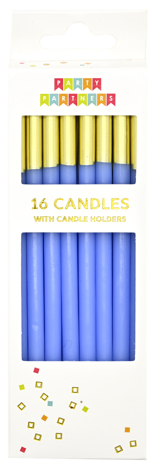 Candle Set - Top Blue Dipped 16 CT