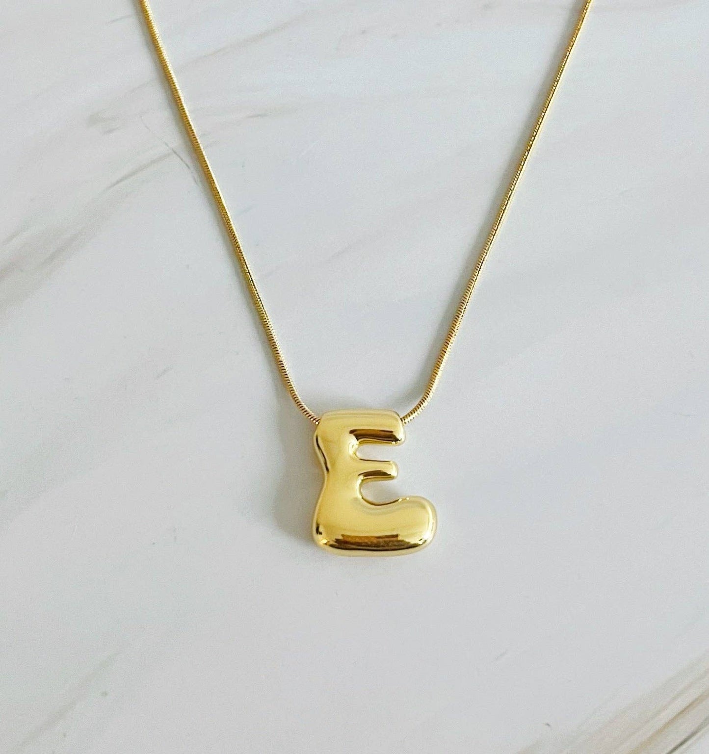 Balloon Letter Initial Necklace: C