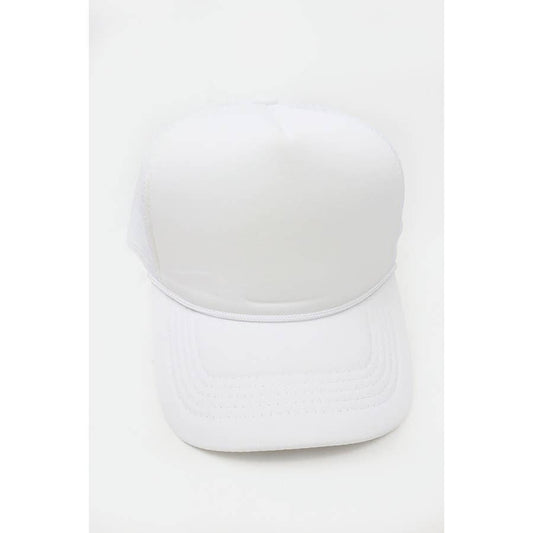 Classic Foam Trucker Hat Summer Mesh Rope Cap: OFF WHITE / ONE