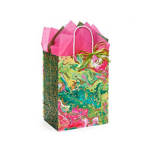 Marble Splash Paper Retail Gift Bag 8x4.75x10