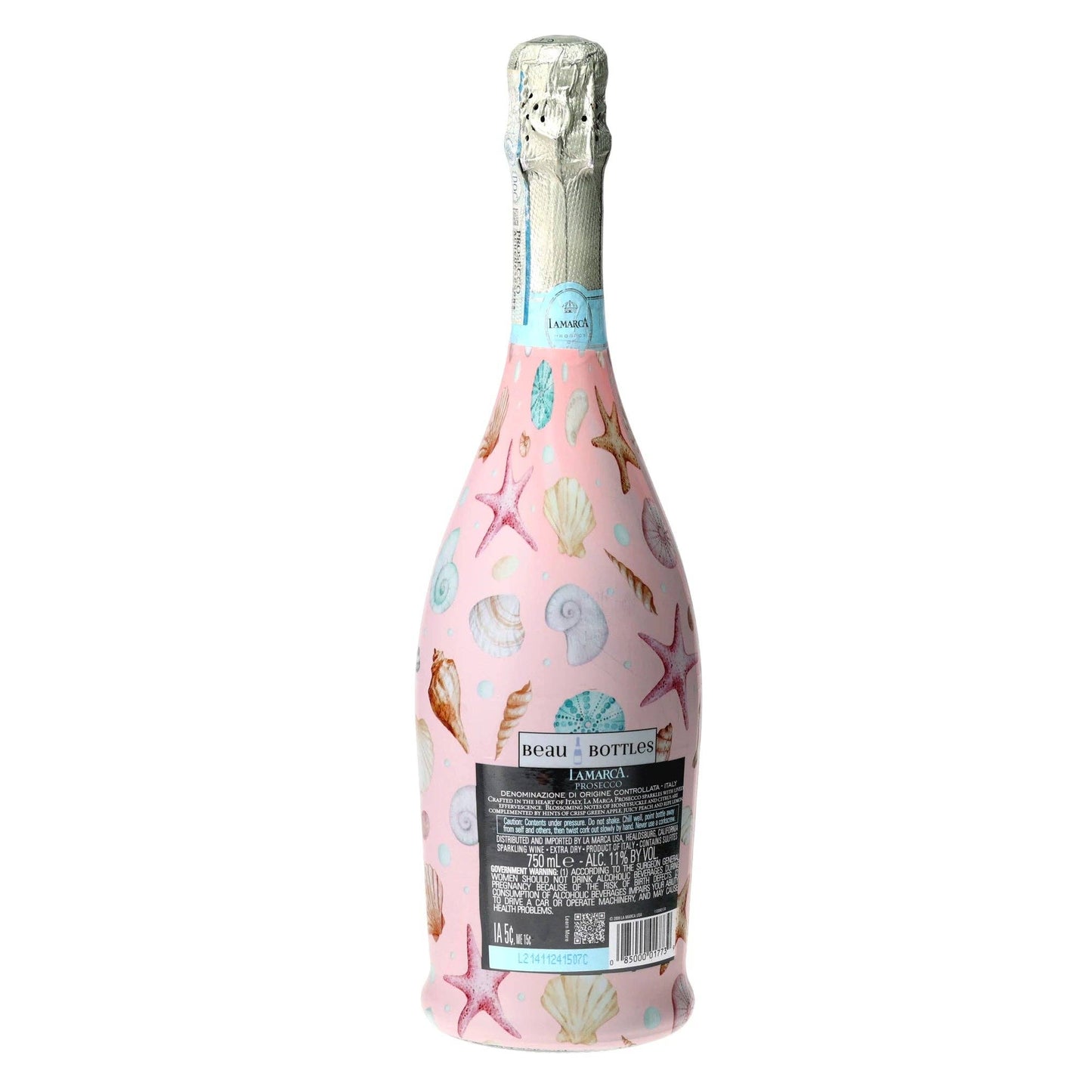 Pink Seashells Prosecco Bottle Wrap