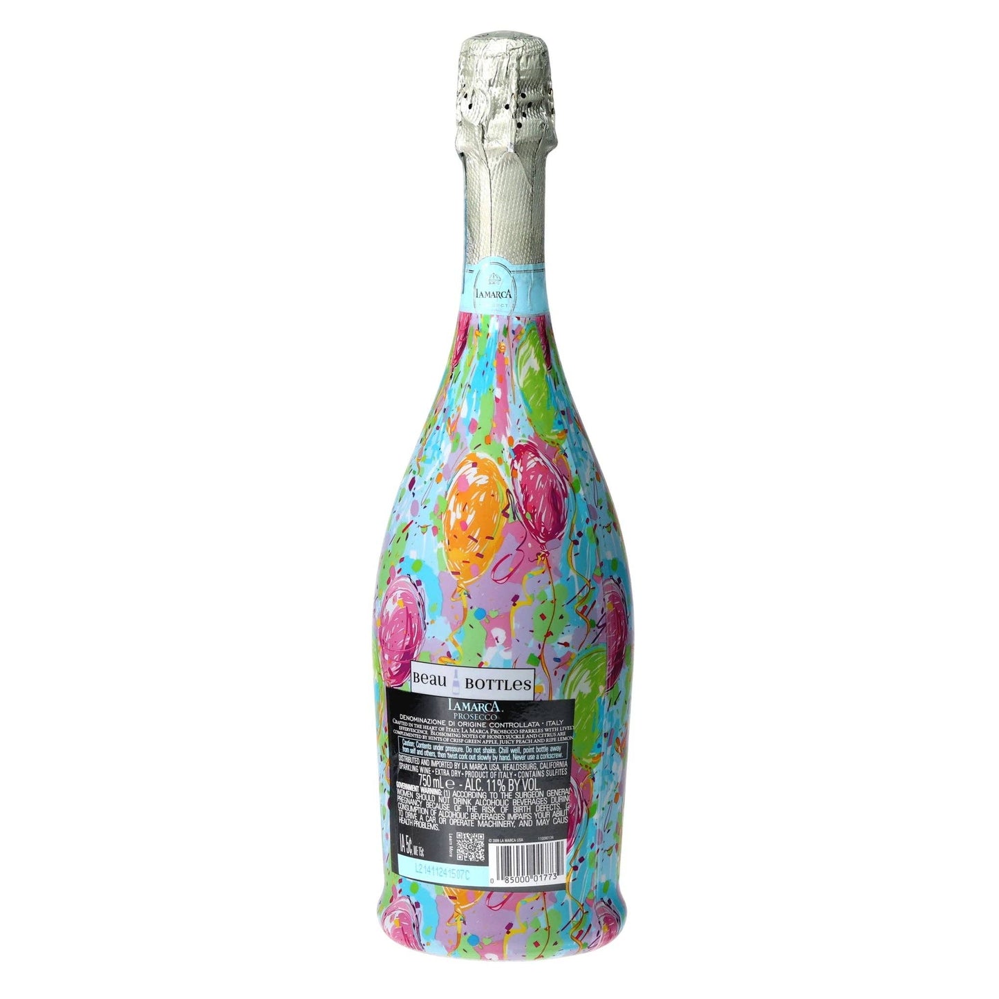 Happy Birthday Balloons Prosecco Bottle Wrap