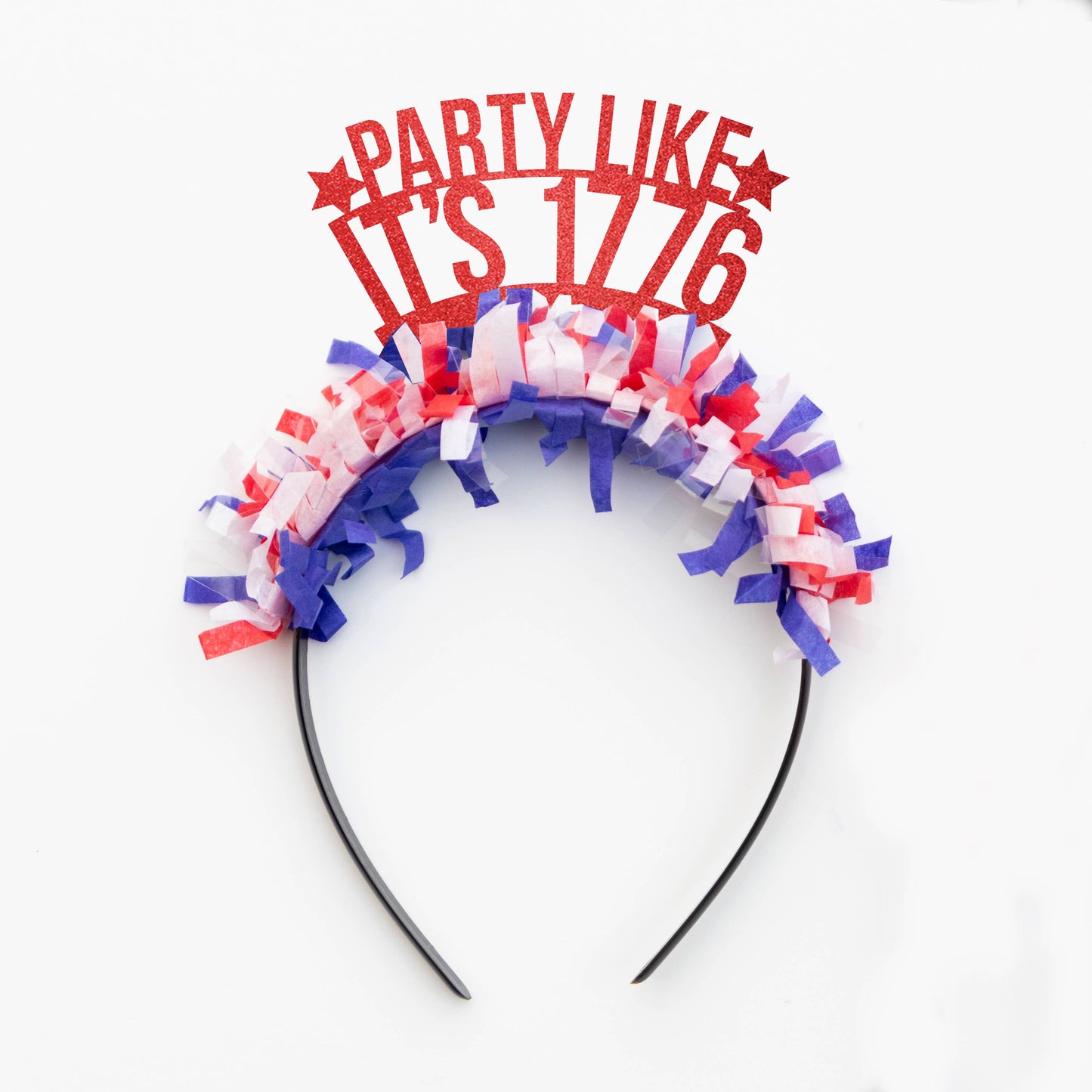 Party like It's 1776 - 4th of July Party Headband: USA / Red Words