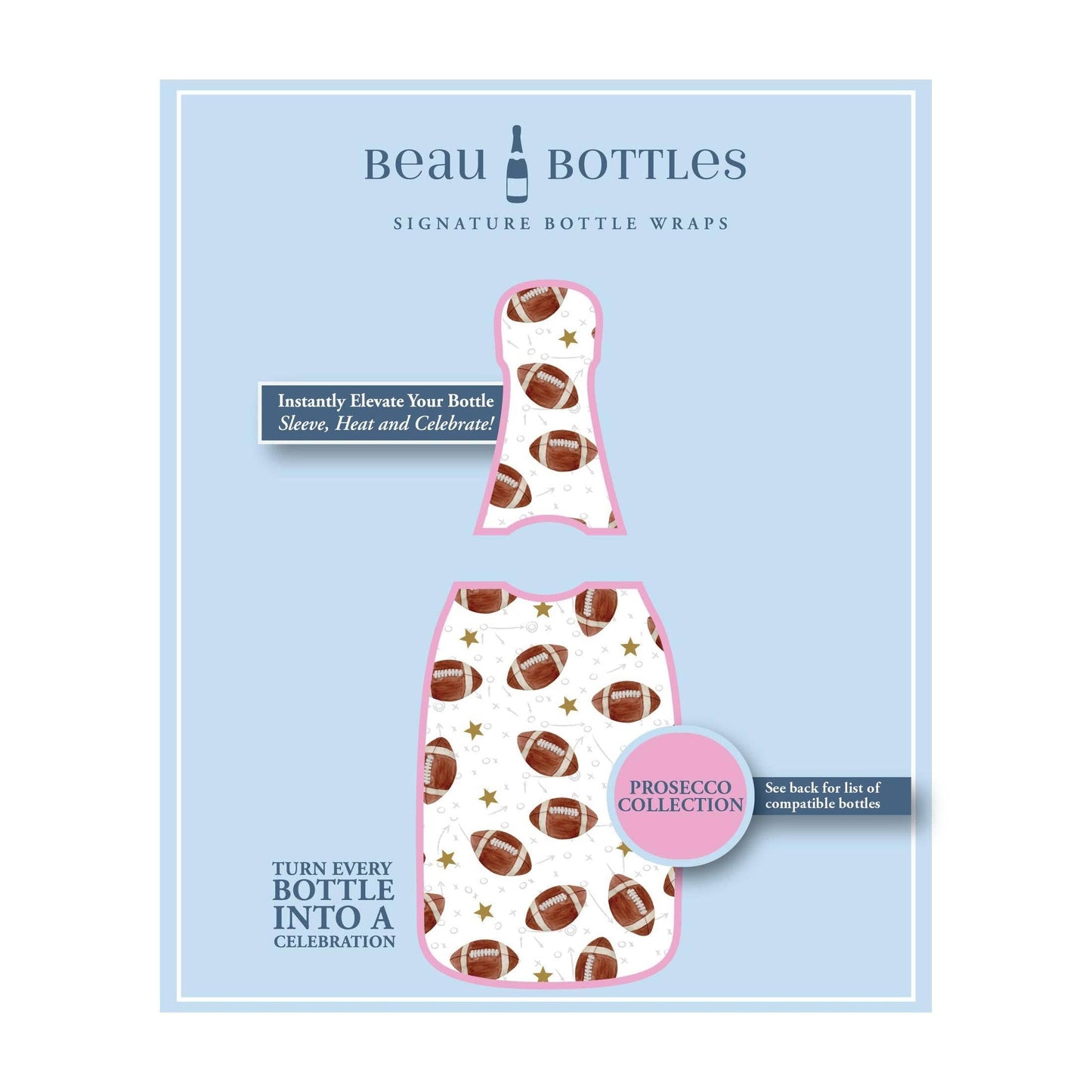 Football Prosecco Bottle Wrap
