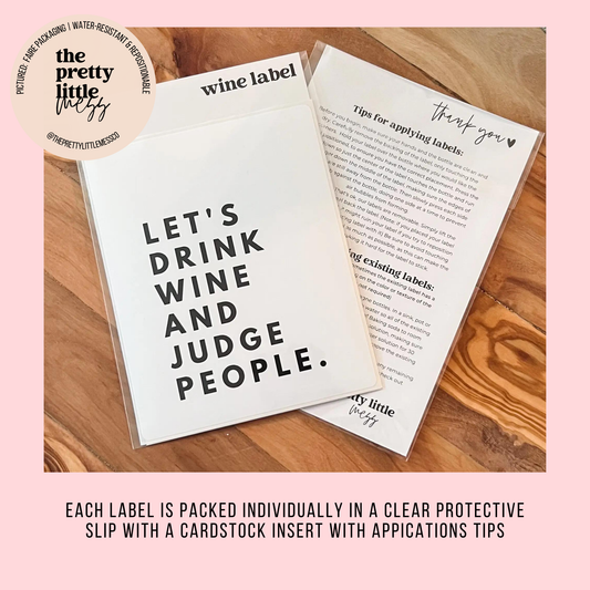 Pairs well with a new home wine label, Housewarming Gift: Large Label 4"x5"