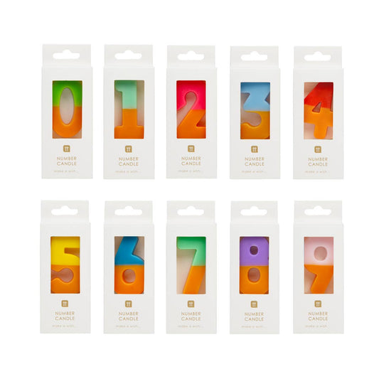 Multicolored Number Candles  0-9