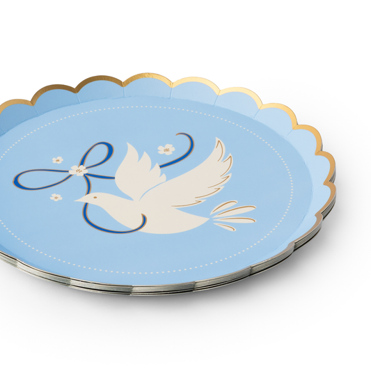 Dove Sky Blue Small Plates, 8.5 in. (Set of 8)