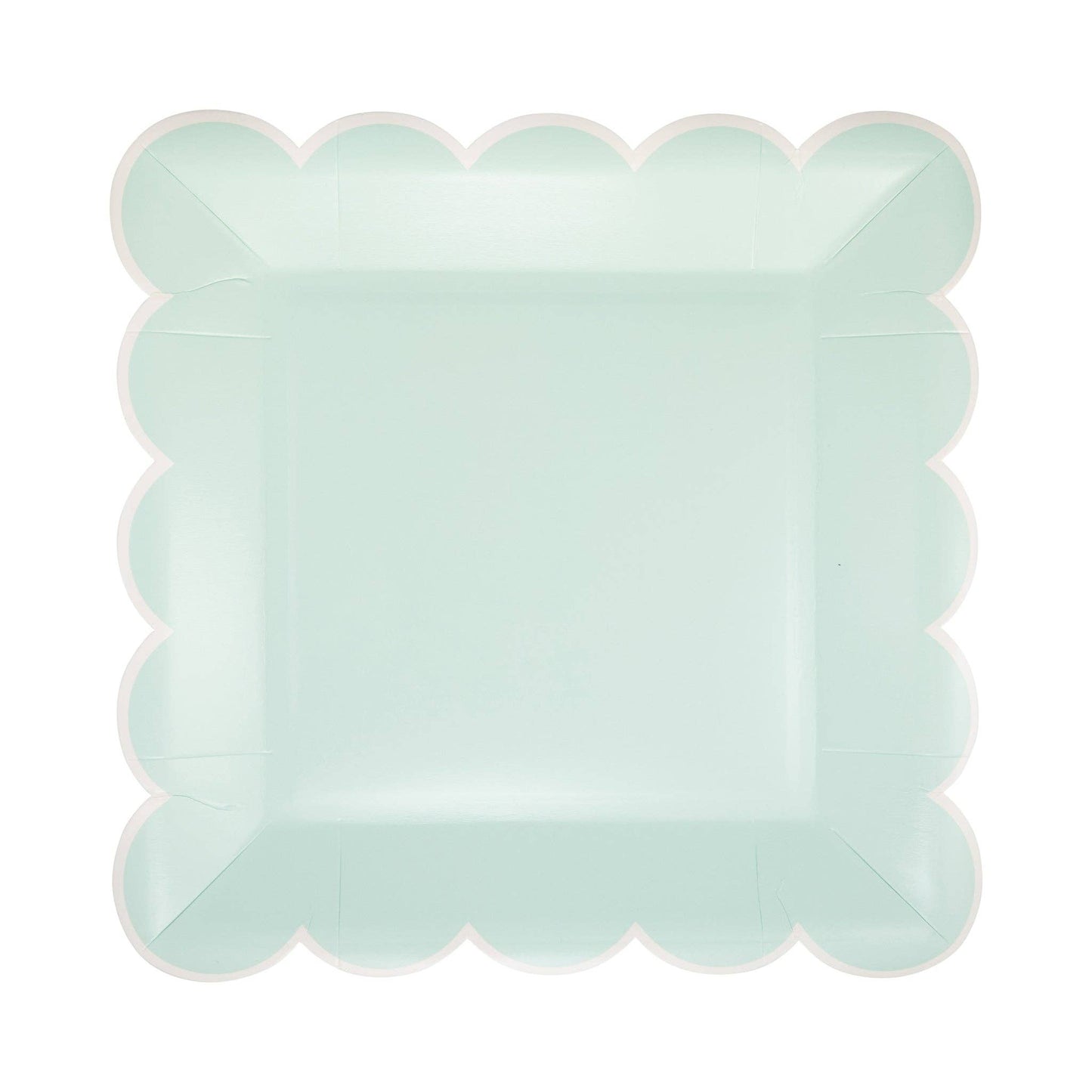 PAR1124 - Aqua Scalloped Square 9" Plate