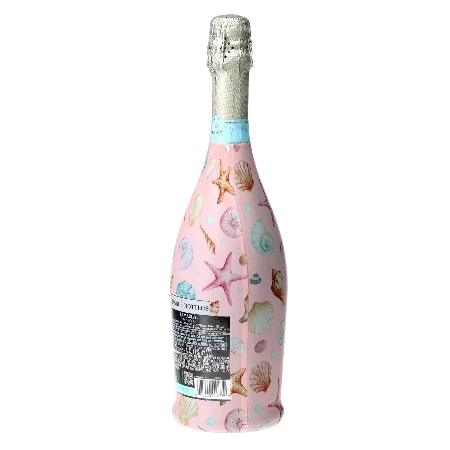 Pink Seashells Prosecco Bottle Wrap