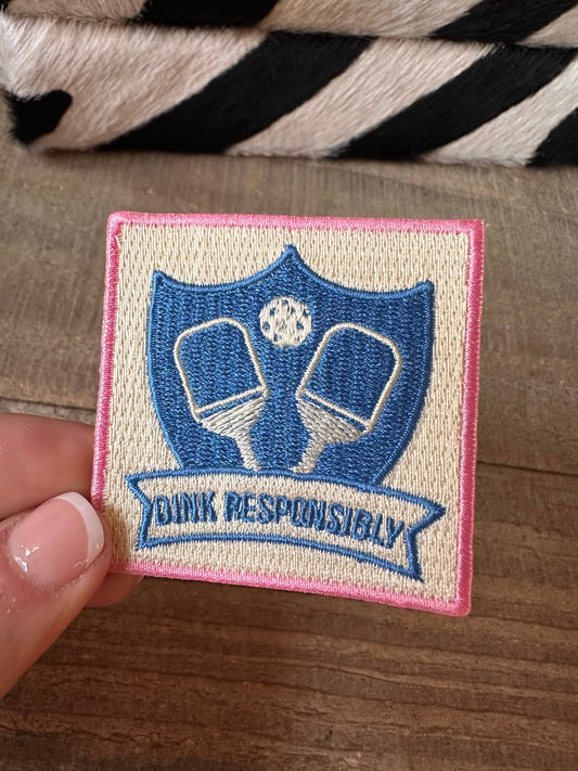 Pickleball "Dink Responsibly" hat patch