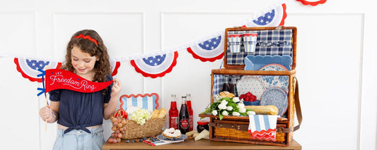 HAM1141 - Hamptons Stripes 9" Ric Rac Trim Paper Plate