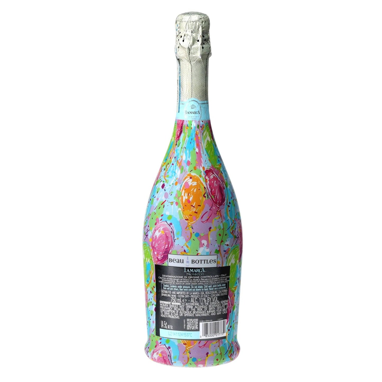 Happy Birthday Balloons Prosecco Bottle Wrap