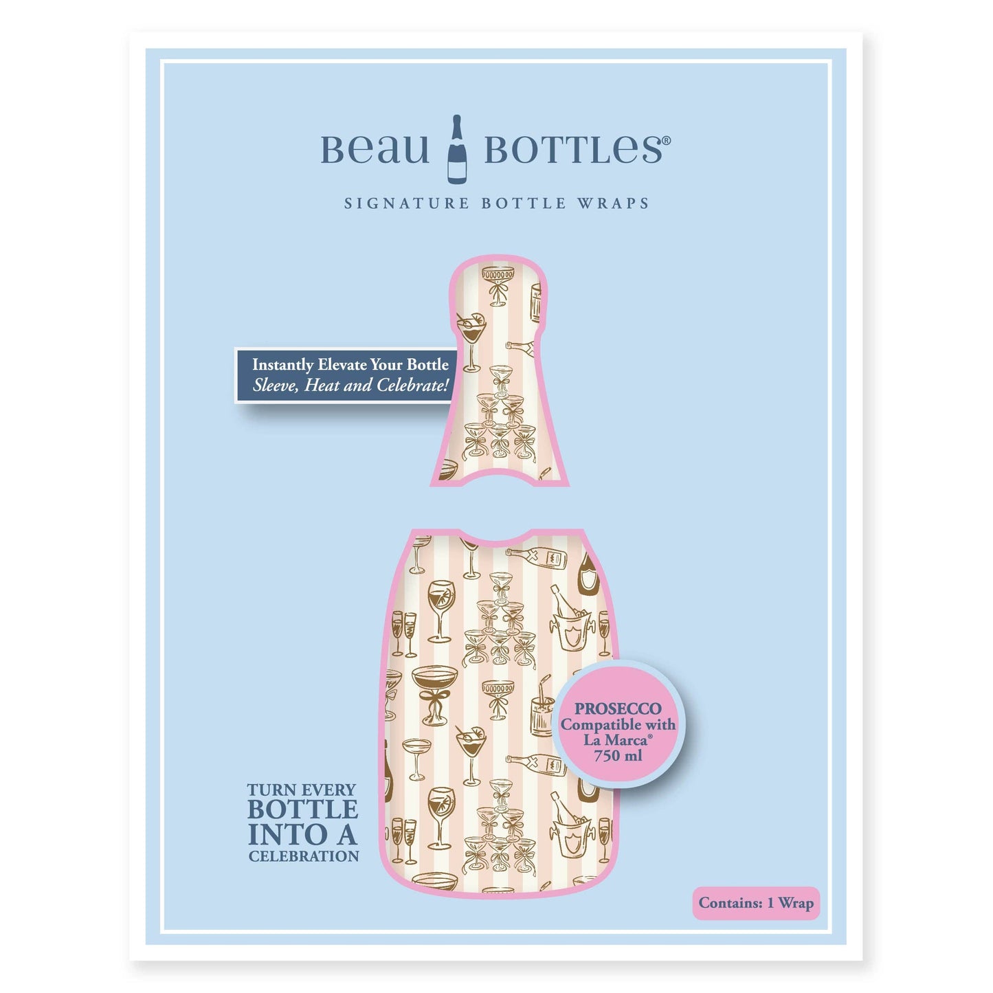 Toast & Bubbles Prosecco Bottle Wrap