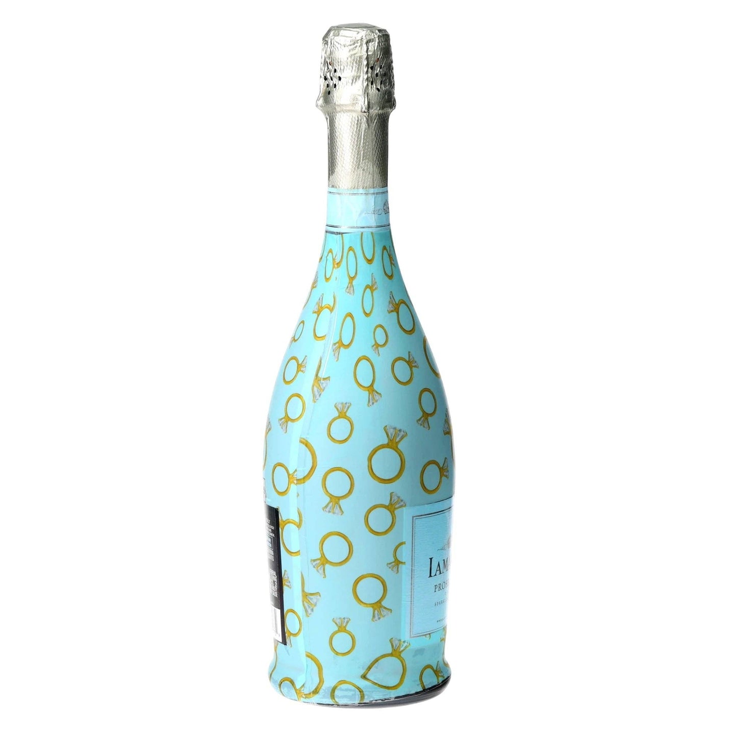 Blue Engagement Ring Prosecco Bottle Wrap