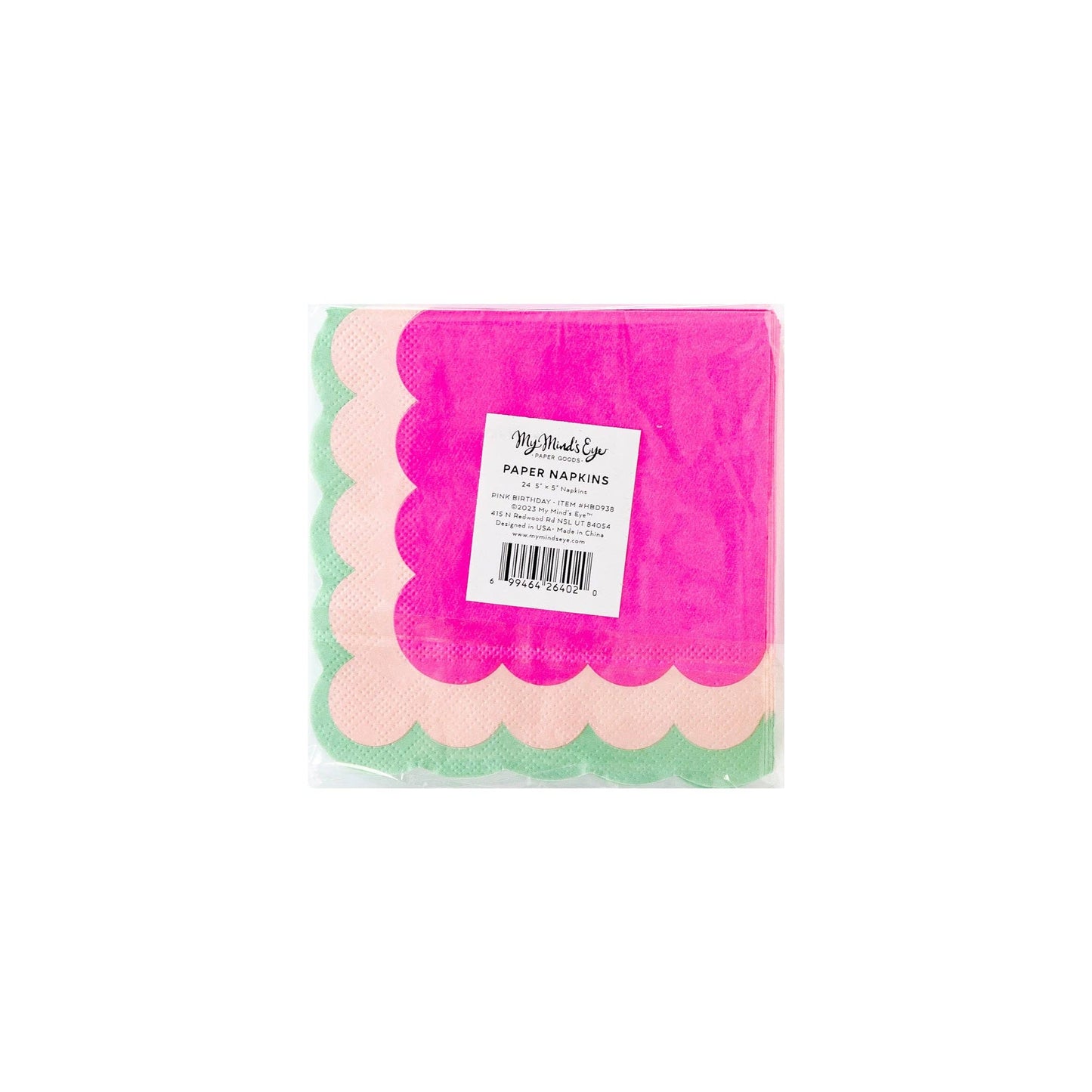 HBD938 - Pink Happy Birthday Cocktail Napkin
