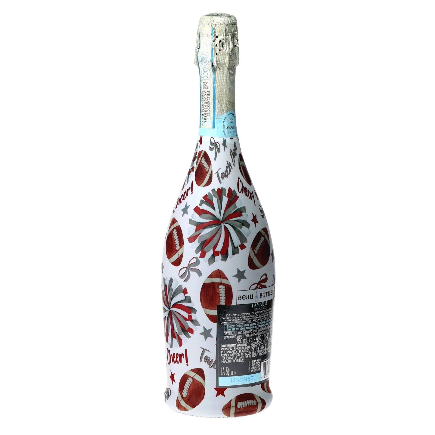 Crimson & Grey Game Day Prosecco Bottle Wrap