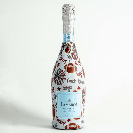 Crimson & Grey Game Day Prosecco Bottle Wrap