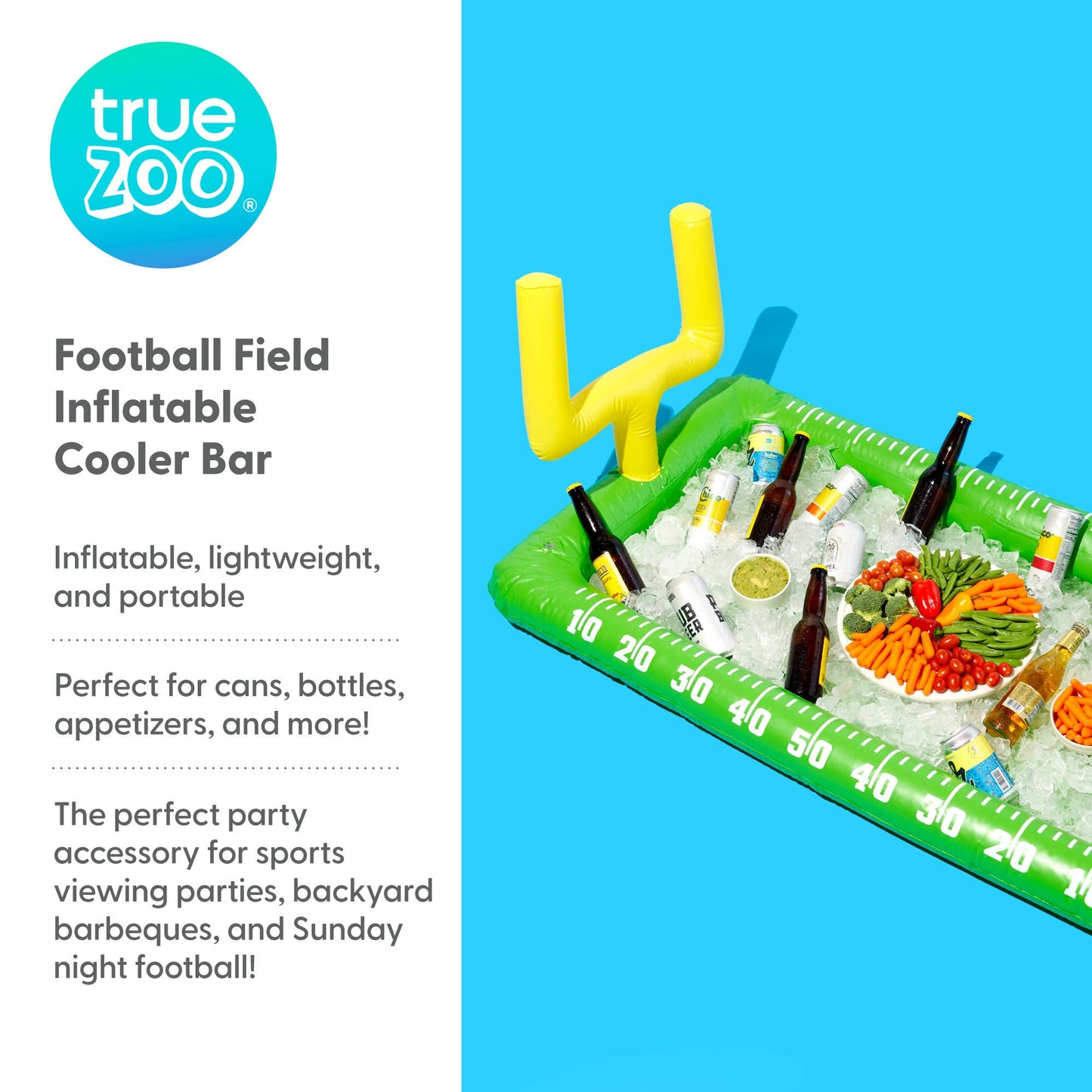 TrueZoo Inflatable Tabletop Football Field Cooler Bar