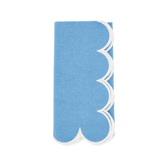 Scalloped Hem Napkin: Periwinkle Blue / 20"