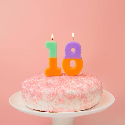 Multicolored Number Candles  0-9
