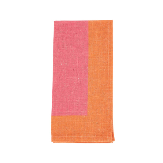 Color-Blocked Edge Napkin: Fuchsia / 20"