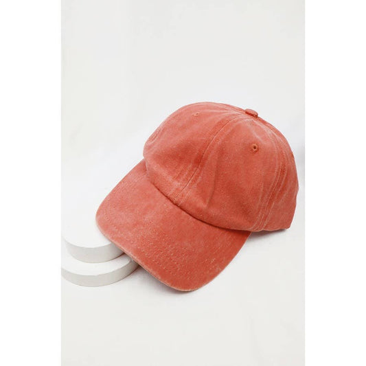 Classic Washed Baseball Cap: RUST / ONE