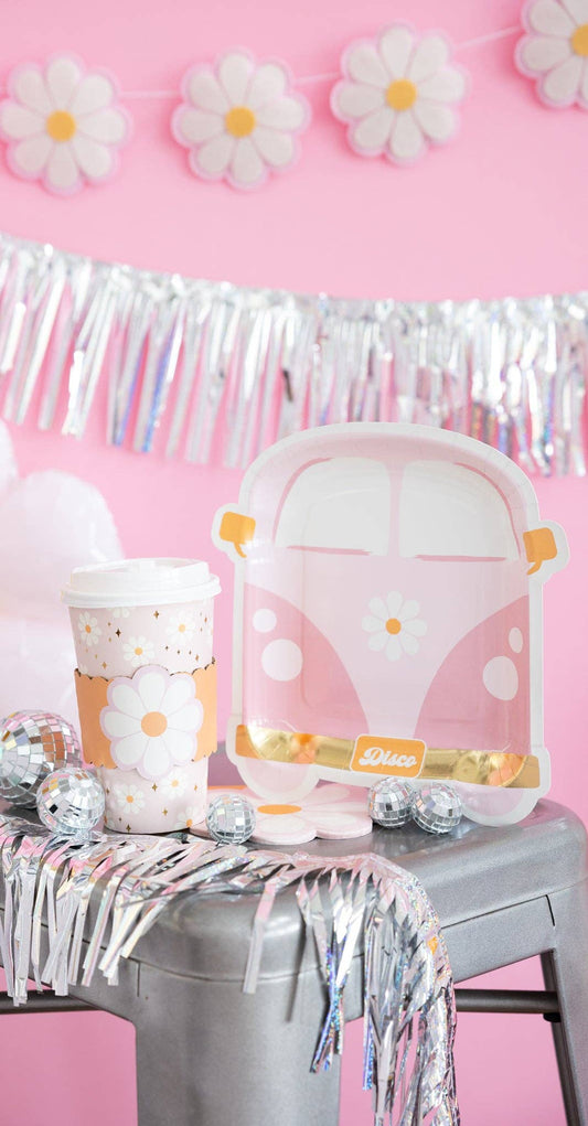 PLGOG42 - Disco Daisy Van Shaped Paper Plate