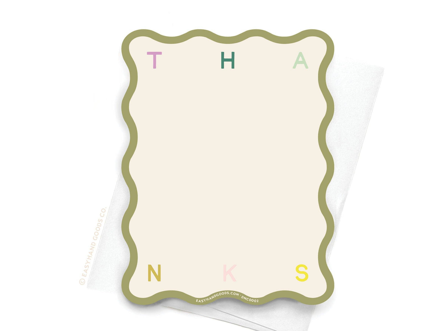 Thanks Wavy Die Cut Notecard