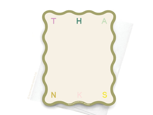 Thanks Wavy Die Cut Notecard
