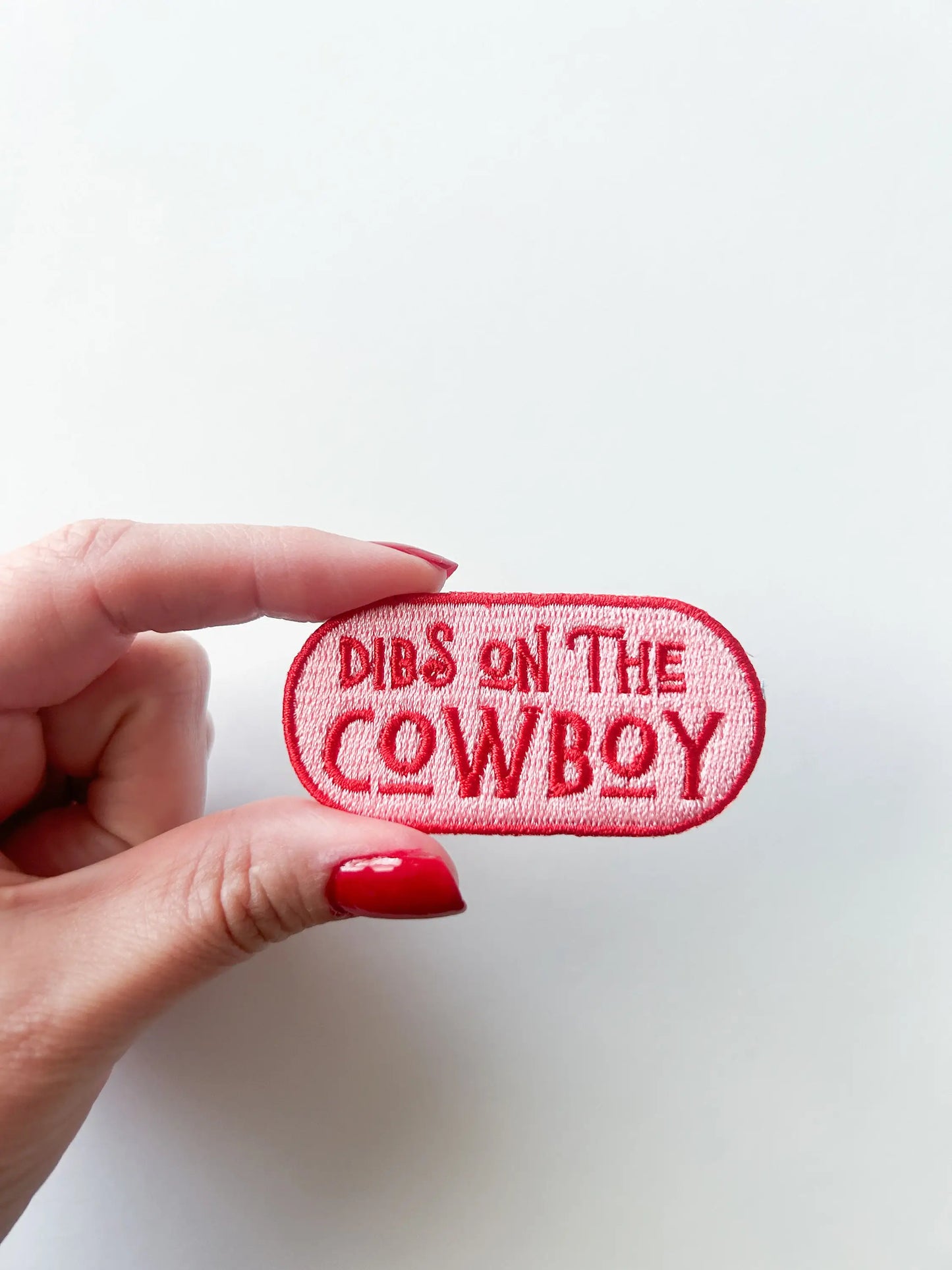 Dibs on the Cowboy Patch Embroidered Iron-On Patch