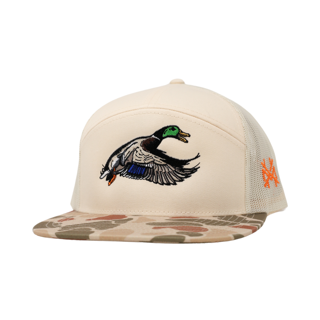 Mallard Trucker Hat: Retro Dark Green/ Natural