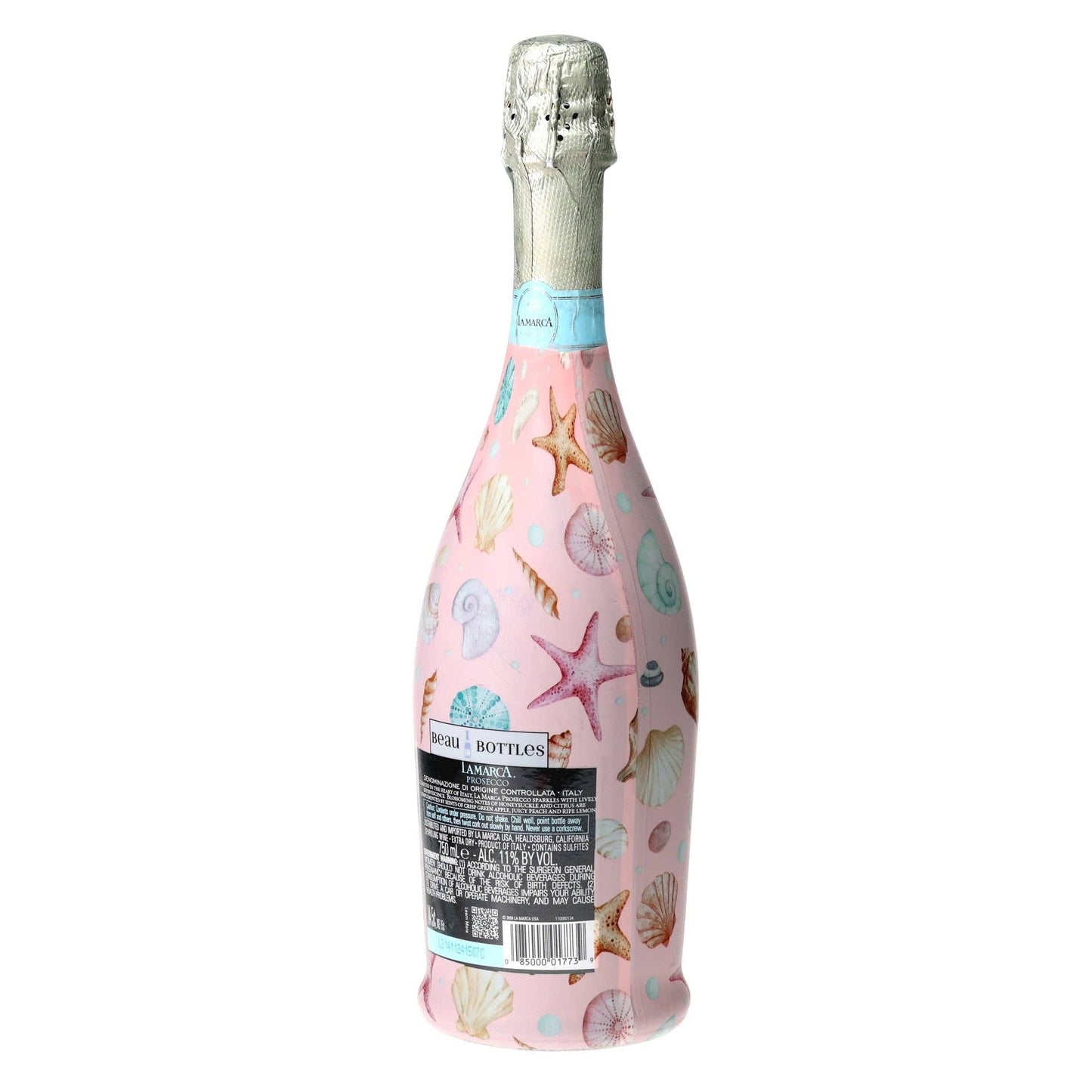 Pink Seashells Prosecco Bottle Wrap