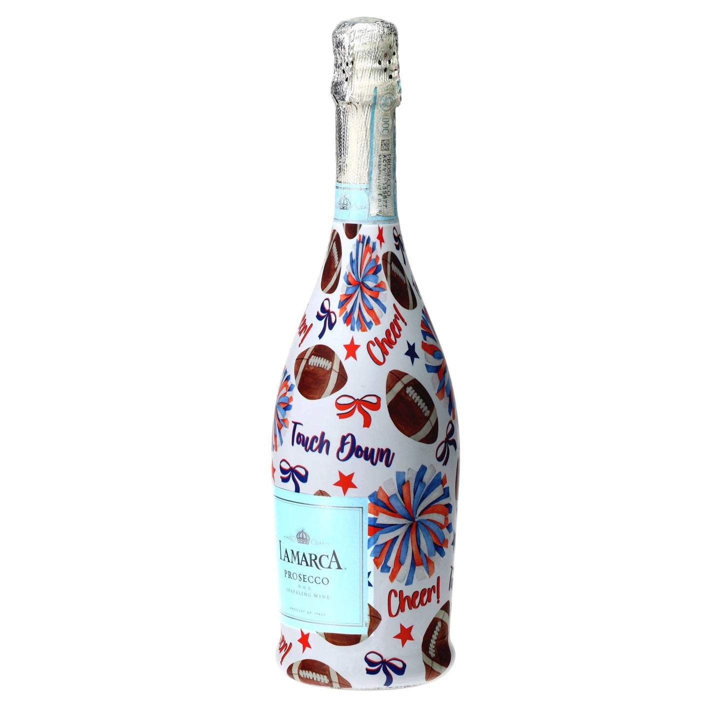 Blue & Orange Game Day Prosecco Bottle Wrap