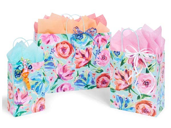 Posh Peonies Paper Retail Gift Bag 5.25x3.5x8.25"