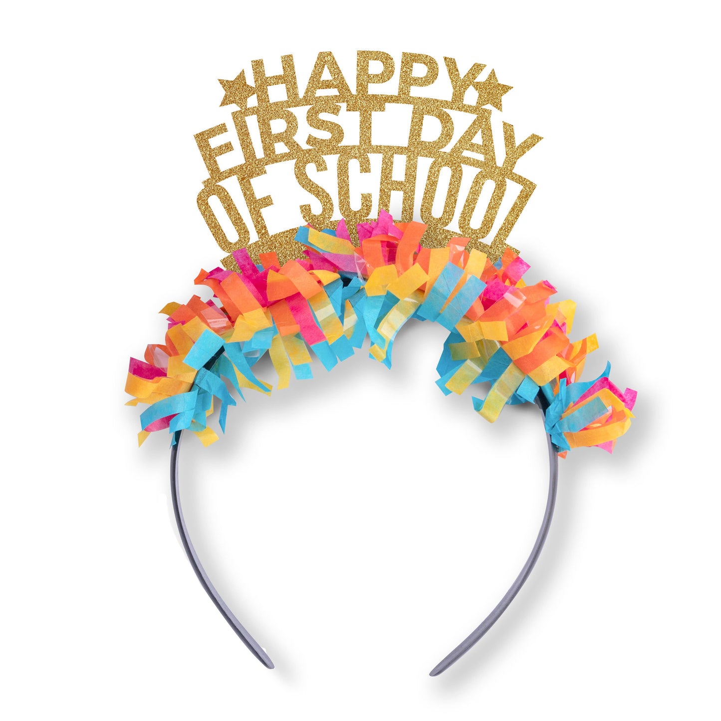 Happy First Day of School - Back to School - Party Headband: Gold/Multi