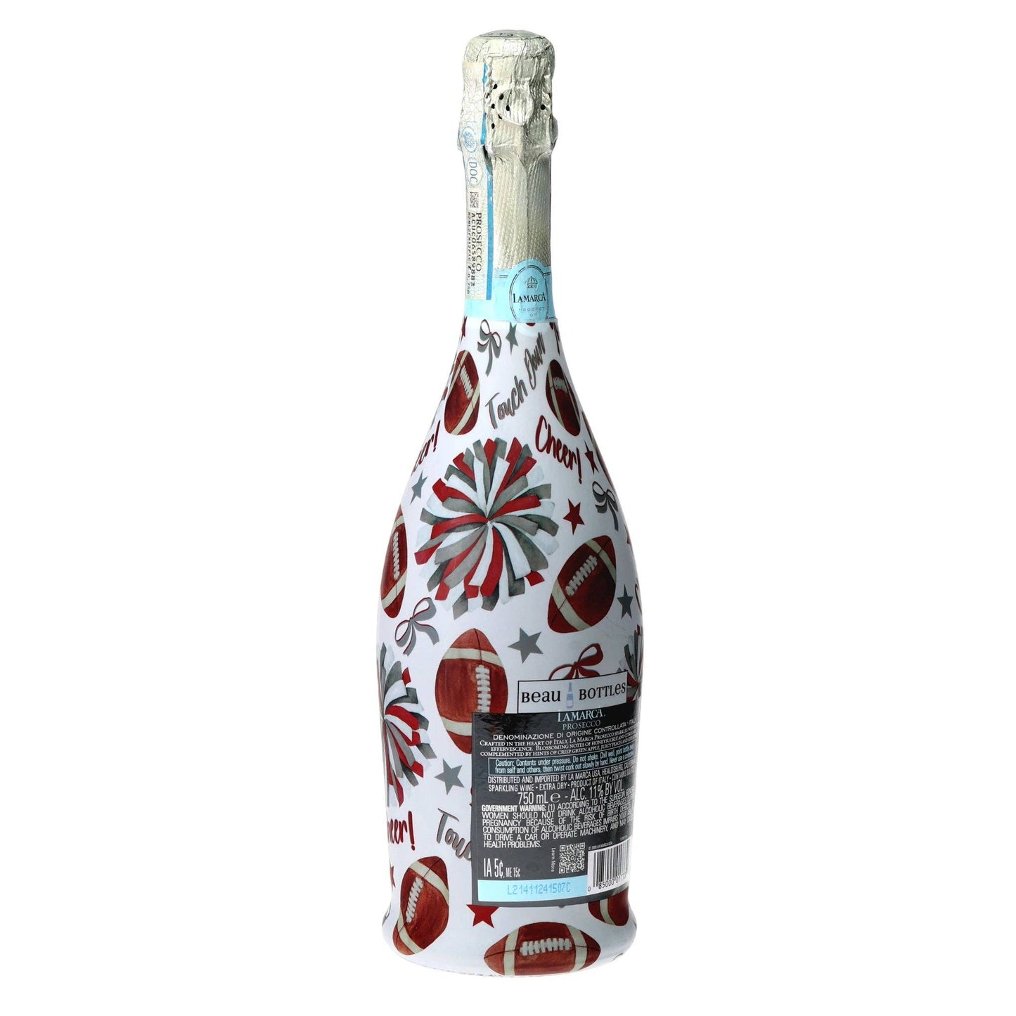 Crimson & Grey Game Day Prosecco Bottle Wrap