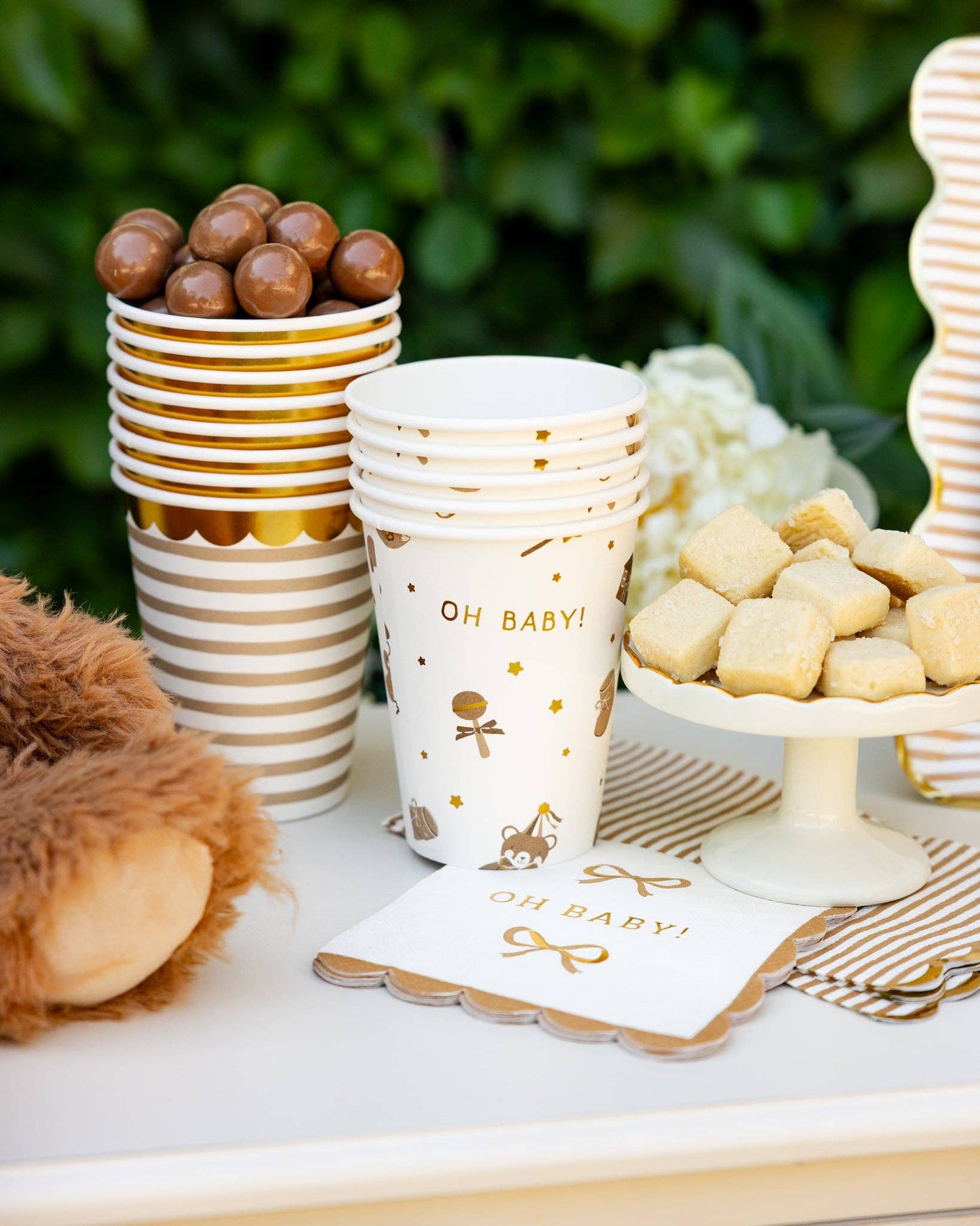 BAB1139 - Oh Baby Gold and Tan Cocktail Napkin