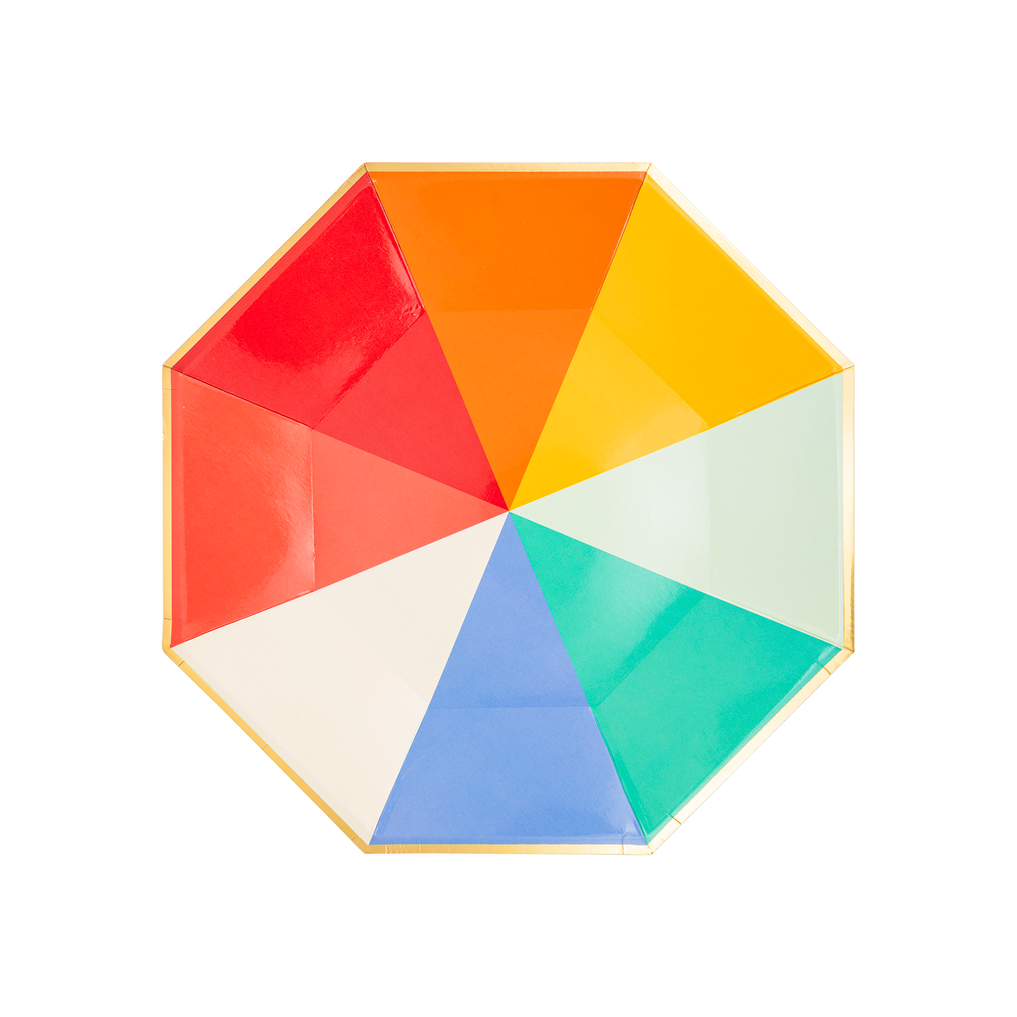 PLBDY40 - Primary Color Block Paper Plate