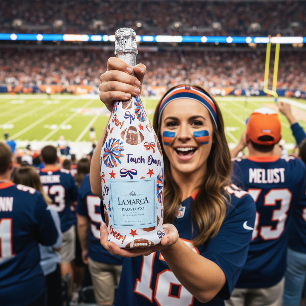 Blue & Orange Game Day Prosecco Bottle Wrap