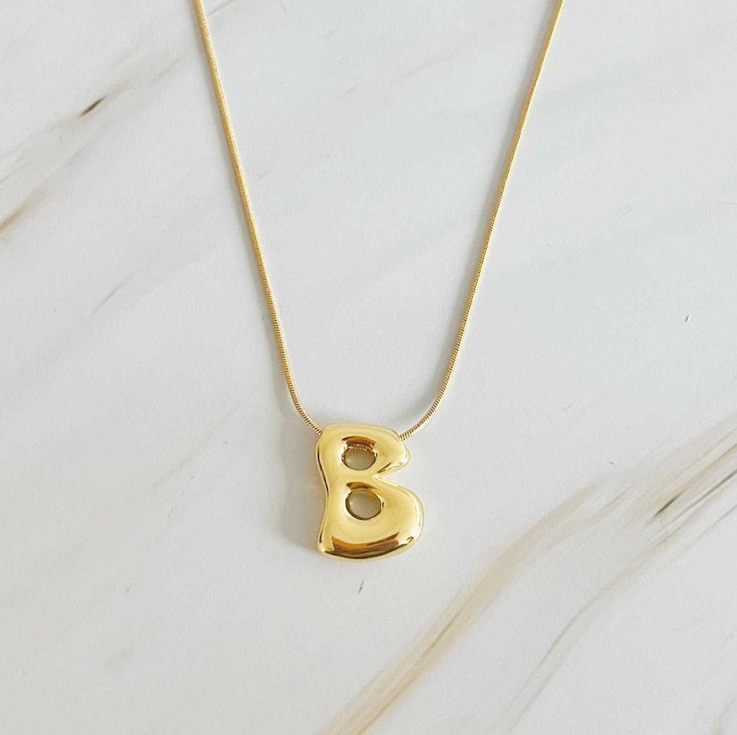 Balloon Letter Initial Necklace: C