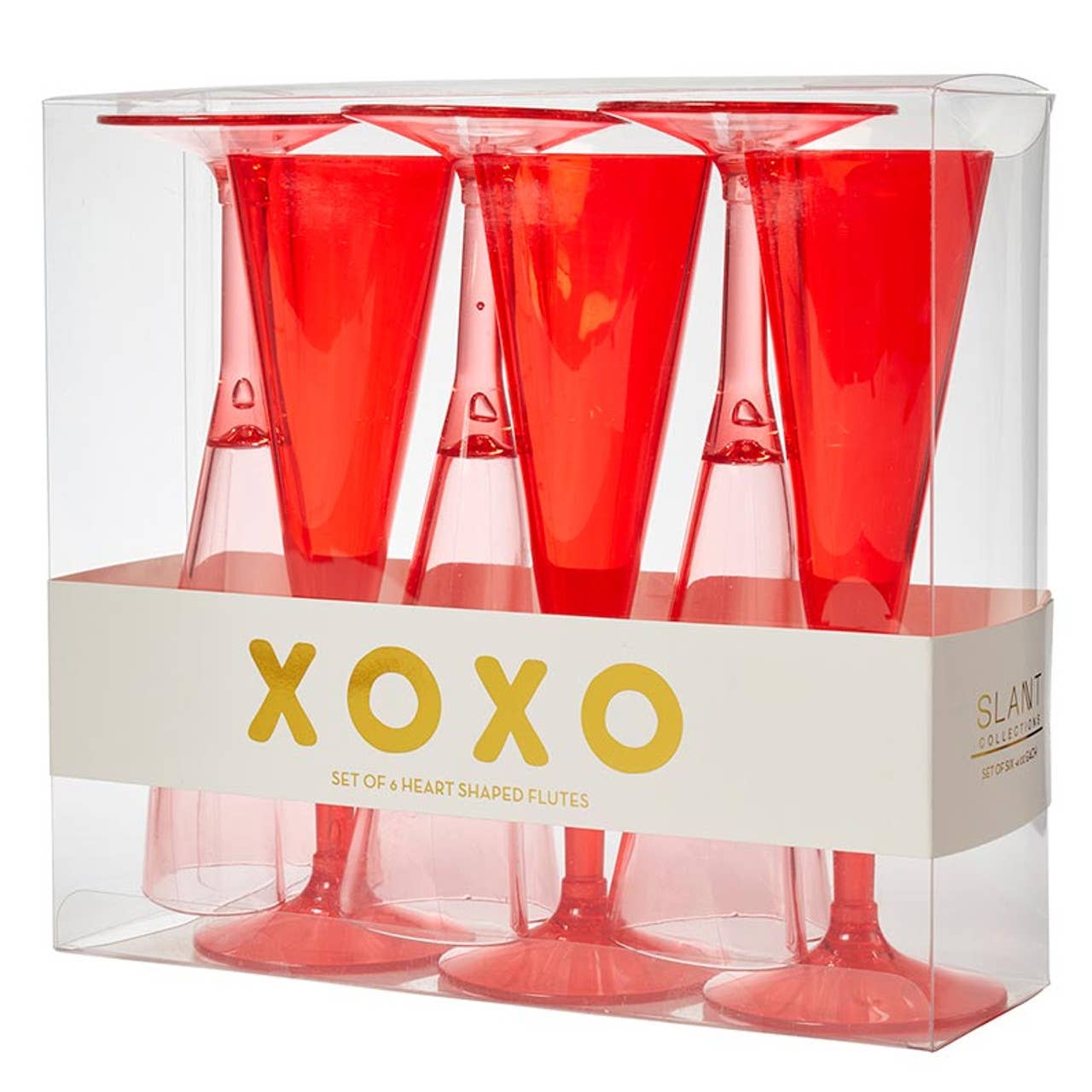 Set of 6 Acrylic Heart Champagne Flute: Acrylic